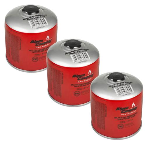 Pack de 3 Cartouches gaz 500gr Butane/Propane MIX ALPEN Bouteille de gaz camping R?chauds Barbecues Appareils ? gaz