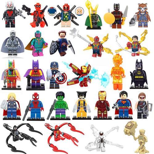 24 Pièces Les Avengers 4 Blocs De Construction Mini Briques Super Héros Hulk Ironman Figurines Compatible Avec Lego Jouets Pour Enfants