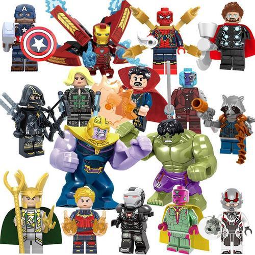 16 Pièces Les Avengers 4 Blocs De Construction Mini Briques Super Héros  Hulk Ironman Figurines Compatible avec Lego Jouets Pour Enfants