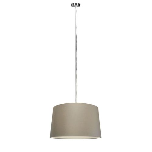 Qazqa Design /Rustique /Moderne Lampe À Salle A Manger Suspension / Lustre / Luminaire / Lumiere / Éclairage Moderne En Acier Avec Abat-Jour 45 Cm Taupe - Cappo 1 Métal /Tissu Acier,Marron...