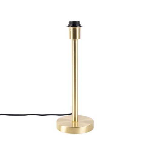 Qazqa Moderne /Classique/Antique Lampe De Table / Lampe Á Poser / Luminaire / Lumiere / Éclairage Classique En Laiton Sans Abat-Jour - Simplo Acier Doré/Laiton Rond / Intérieur E27 Max. 1 X...