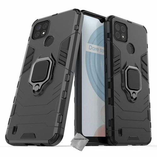 Housse Etui Coque Rigide Anti Choc Pour Realme C21 + Verre Trempe - Noir