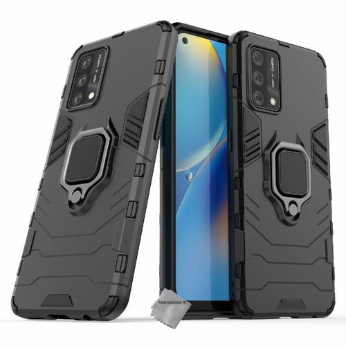 Housse Etui Coque Rigide Anti Choc Pour Oppo A74 4g + Verre Trempe - Noir