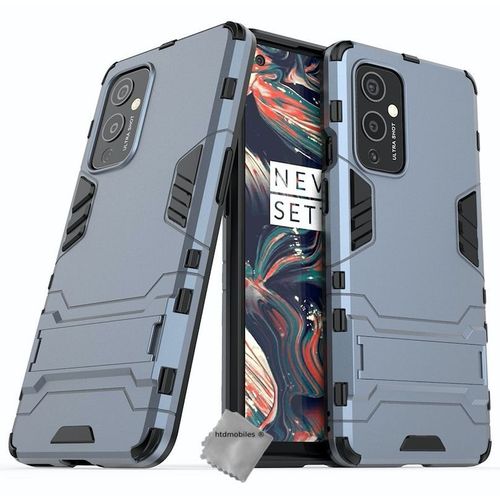 Housse Etui Coque Rigide Anti Choc Pour Oneplus 9 + Verre Trempe - Bleu Fonce