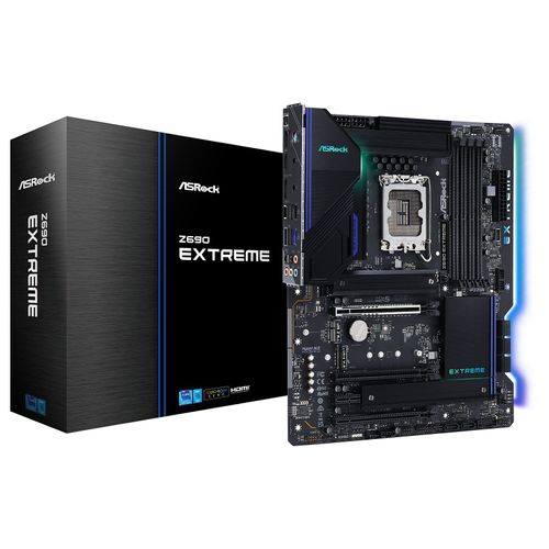 ASRock Z690 Extreme - Carte-mère - ATX - Socket LGA1700 - Z690 Chipset - USB-C Gen 2x2, USB 3.2 Gen 1, USB 3.2 Gen 2, USB-C Gen2 - 2.5 Gigabit LAN, Gigabit LAN - carte graphique embarquée (unité...