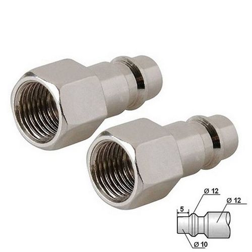 2 EMBOUTS POUR RACCORD PNEUMATIQUE EURO - FILETAGE FEMELLE 1/4