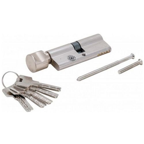 CYLINDRE DE SERRURE DE SECURITE AVEC BOUTON 80 MM ET 5 CLES