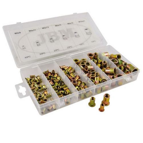 COFFRET DE 150 INSERTS FILETES ACIER DE 3 à 10mm