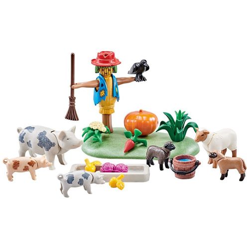 Playmobil 9832 - Animaux De La Ferme Et Épouvantail