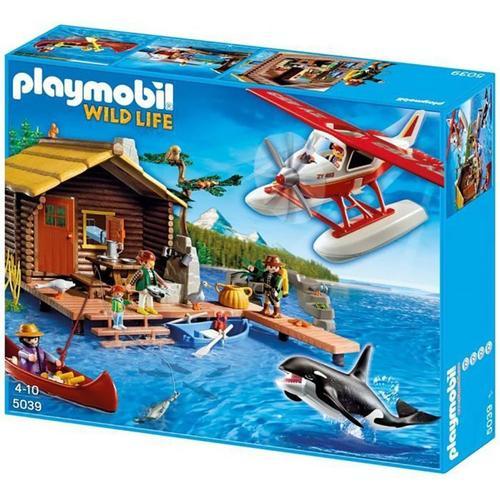Playmobil Wild Life 5039 - Cabane Du Pêcheur Avec Hydravion Et Orque