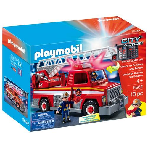 Playmobil City Action 5682 - Camion De Pompiers Avec Échelle