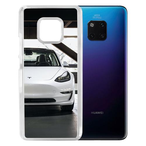 Coque Pour Huawei Mate 20 - Tesla Model 3 Blanc