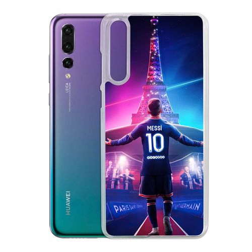 Coque Pour Huawei P20 - Messi Psg Paris Tour Eiffel