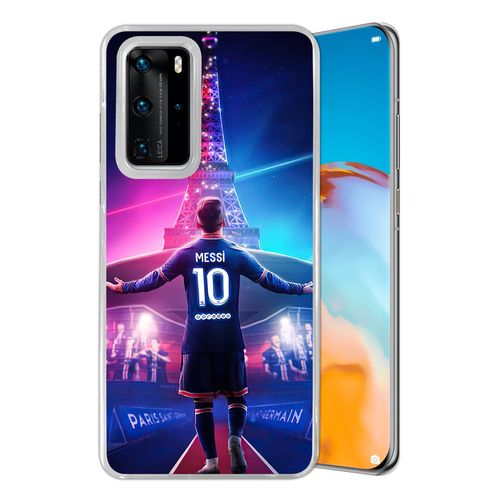Coque Pour Huawei P40 - Messi Psg Paris Tour Eiffel