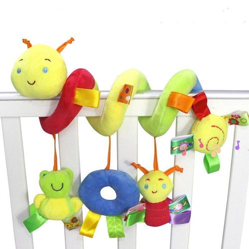 Jouet De Poussette Pour Bébé, Berceau En Forme De Ver, Hochet, Cloche, Dessin Animé, Insecte, Peluche Suspendue, Spirale, Sécurité