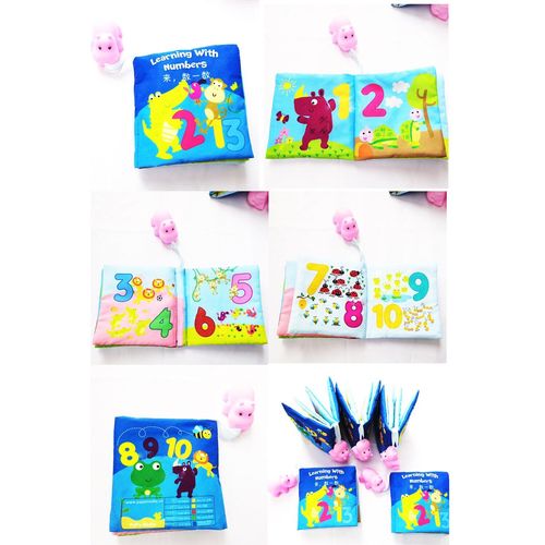 Livre En Tissu Pour Bébé, 8 Pages, Jouets Éducatifs, Apprentissage Précoce, Bleu Lavable, Doux Et Silencieux, Jouet De Bain Pour Enfants, Avec Papier Épais