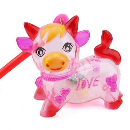 Lanterne Portative De Vache Flocon De Neige, Jouet De Dessin Animé De Musique Lumineuse Et Colorée