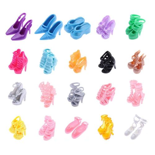 Mini Chaussures De Poupée Pour Barbie 1/6, 20 Paires Aléatoires, Sandales Jouets, Vêtements, Accessoires Pour Changement De Vêtements