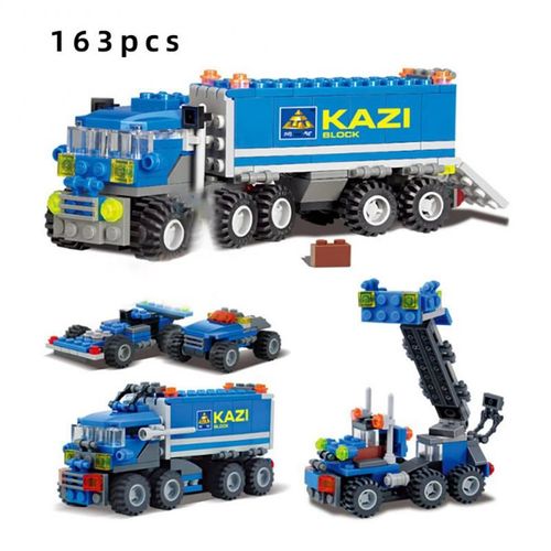 Blocs De Construction De Grue, Bulldozer, Camion À Benne, Puzzles Techniques Éducatifs, Ville, Véhicule De Construction, Voiture, Briques, Jouet