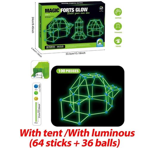Kit De Construction De Fort Lumineux Pour Enfants, Tente Pour Bébé, Château, Jouet, Tunnel, Maison De Jeu 3d, Maison De Jeu Intérieure Pour Enfants