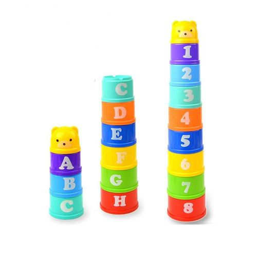 Tasse À Empiler Pour Bébé, Blocs De Construction Éducatifs Précoces, Tour Pliante Arc-En-Ciel, Jouets Pour Enfants, Cadeau D'anniversaire Et De Noël