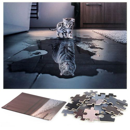 Puzzle 3d Chat Tigre Pour Adulte, 1000 Pièces, Casse-Tête Montessori Parper, Classique, Éducatif, Cadeau, Jouets Antistress