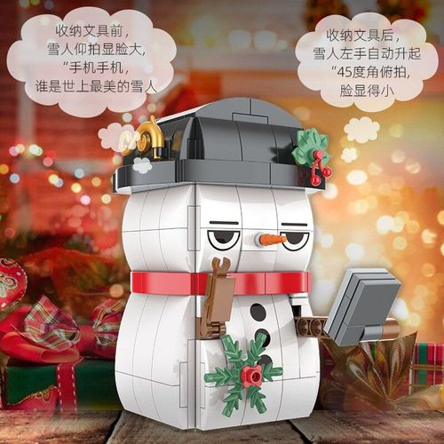 Blocs De Construction Bonhomme De Neige, Ville, Village D'hiver, Arbre De Noël, Père Noël, Maison, Bonhomme De Neige, Briques, Jouets, Cadeaux Pour Filles, 2021
