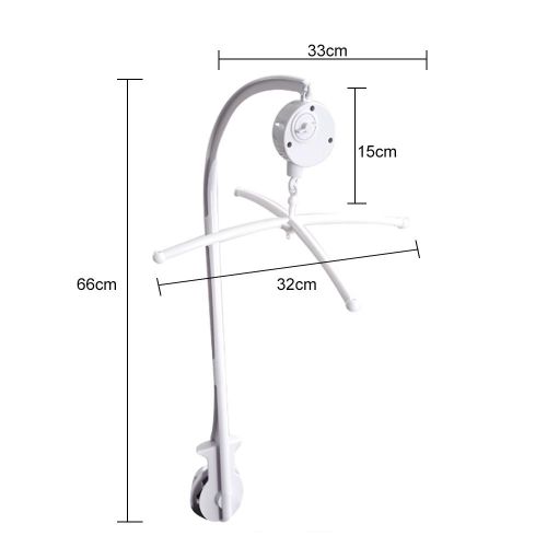Cloche De Lit Pour Bébé De 0 À 12 Mois, Support De Jouet 66cm, Cloche De Nouveau-Né, Jouet De Berceau, Mobile, Boîte À Musique, Support De Bras, Hochets Blancs