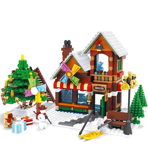 Blocs De Construction En Pain D'épice Pour Enfant, Jouet De Ville, Carnaval De Noël, Village D'hiver, Père Noël, 2021