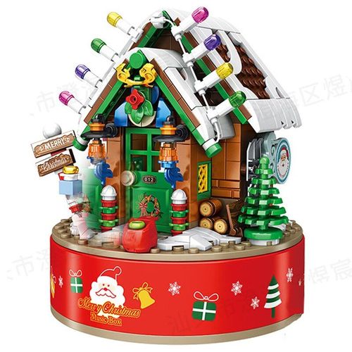 Blocs De Construction Pour Bonbonnière De Noël, Ville, Village D'hiver, Bricolage, Boîte À Musique De Rêve Technique, Briques, Jouets Cadeaux Pour Filles, 2021