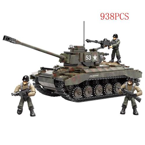 Guerre Mondiale 2 Ww2 Soldats M4 Sherman Allemagne Char Moyen Véhicule Blindé Militaire Swat Armée Blocs De Construction Briques Jouets Juguetes