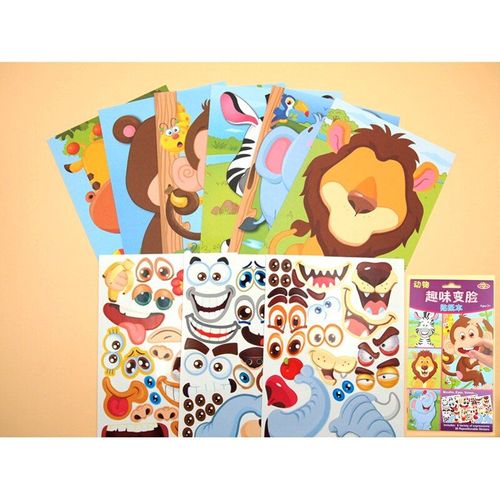 Autocollants De Bricolage Pour Enfants, Puzzle, Jeu De Dinosaure, Assemblage, Princesse, Animal, Reconnaissance, Formation, Éducation