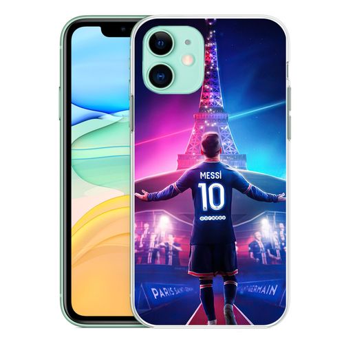 Coque Pour Iphone 11 - Messi Psg Paris Tour Eiffel