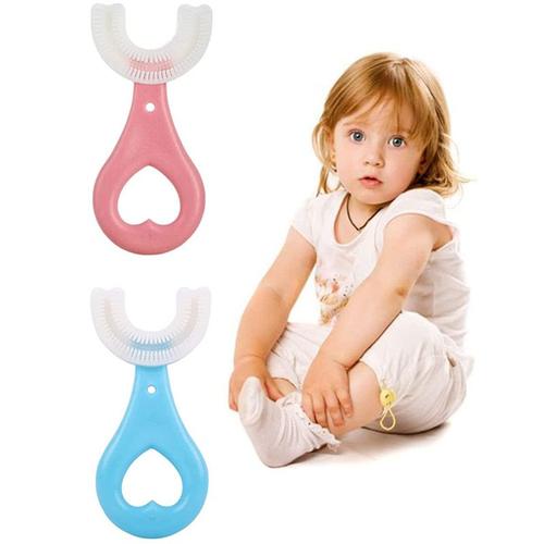 Brosse À Dents Enfant En Forme De U, Tête De Brosse En Silicone Souple De Qualité Alimentaire, Pour Bébé À 360° Nettoyage Complet