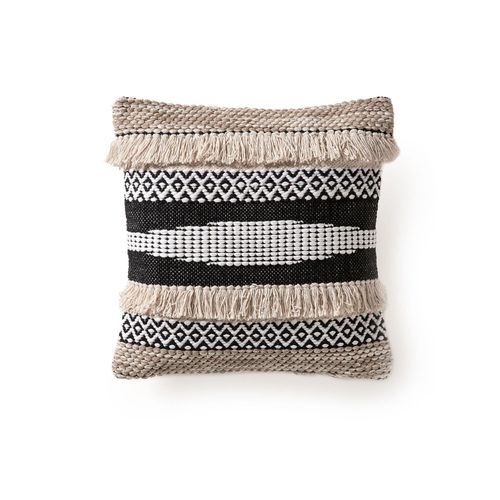 Housse De Coussin Deja Noir & Blanc 45x45 Cm - Tapis Poil Court Design Moderne Pour Salon