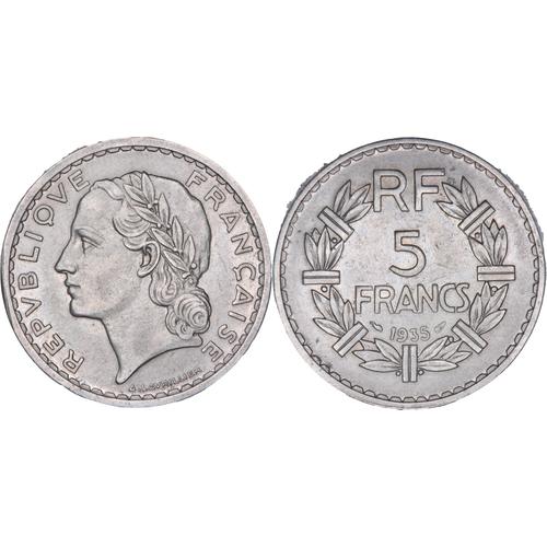 France - 1935 - 5 Francs Lavrillier Nickel - H247