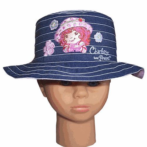 Chapeau Charlotte Aux Fraises Bleu Jean 2/4 Ans