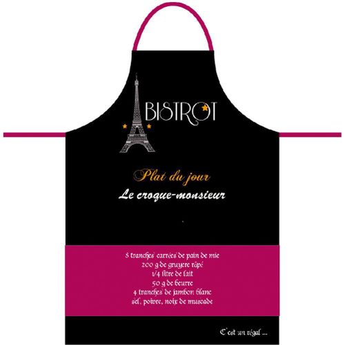 Tablier Adulte À Nouer - Recette Du Croque-Monsieur Bistrot