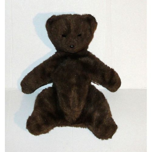 Doudou Ours Marron Dormeur Creations Anima Vintage - Peluche Ours Brun Qui Dort Ancien 30 Cm