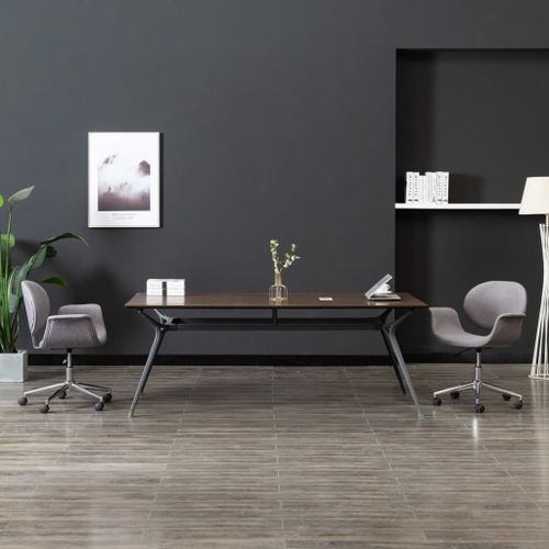 Vidaxl Chaise Pivotante De Bureau Gris Tissu