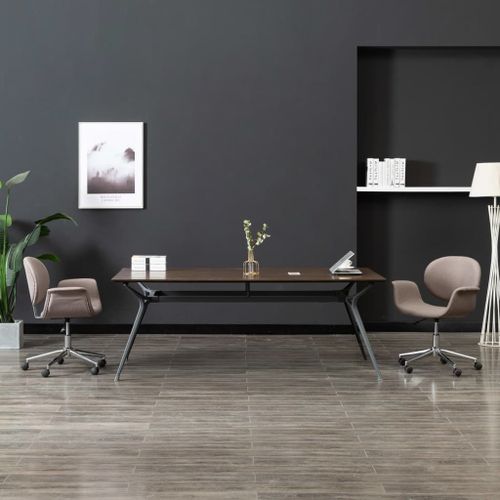 Vidaxl Chaise Pivotante De Bureau Taupe Tissu