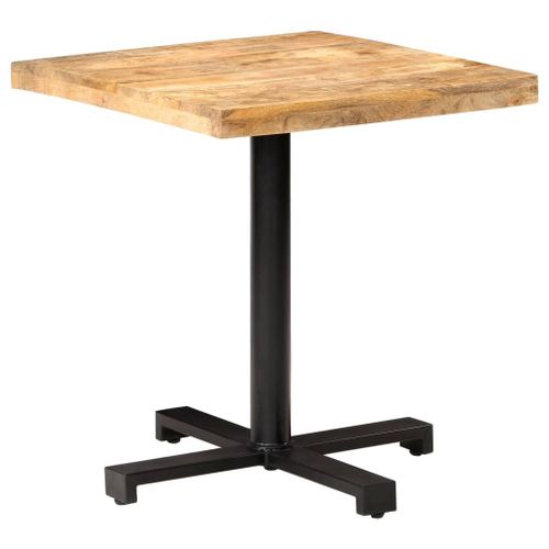 Vidaxl Table De Bistro Carrée 70x70x75 Cm Bois De Manguier Brut