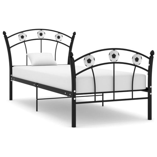 Vidaxl Cadre De Lit Sans Matelas Noir Métal 90x200 Cm