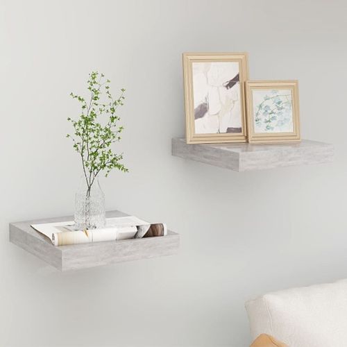 Vidaxl Étagères Murales Flottantes 2 Pcs Gris Béton 23x23,5x3,8 Cm Mdf