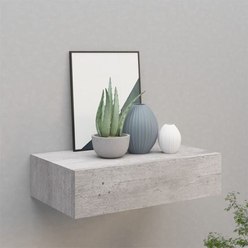 Vidaxl Étagère À Tiroir Murale Gris Béton 40x23,5x10 Cm Mdf