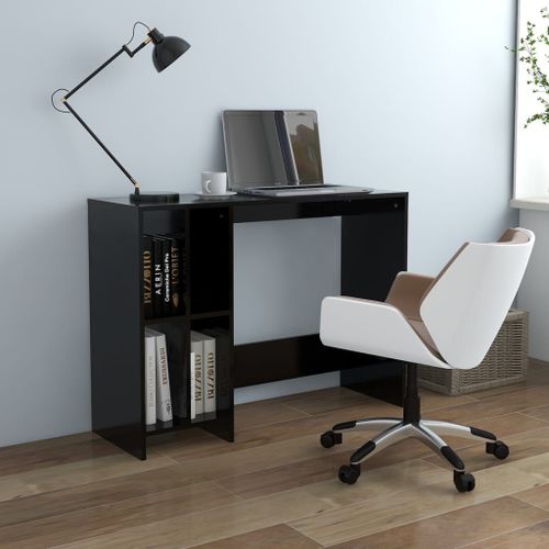 Vidaxl Bureau D'ordinateur Portable Noir Bois D'ingénierie