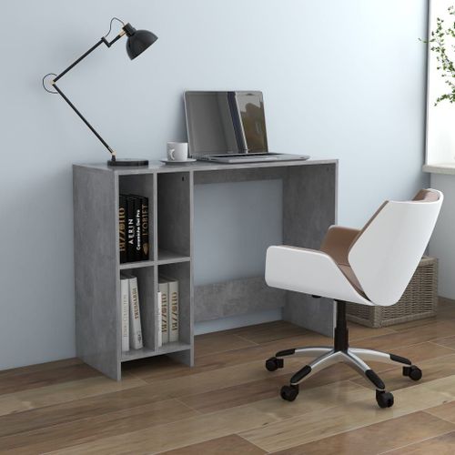 Vidaxl Bureau D'ordinateur Portable Gris Béton Bois D'ingénierie