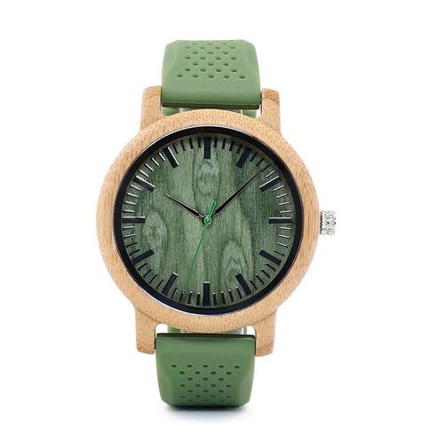 Montre À Quartz En Bois Pour Hommes Et Femmes, Bracelet En Cuir B06