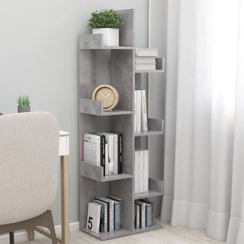 Vidaxl Bibliothèque Gris Béton 48x25,5x140 Cm Bois D'ingénierie