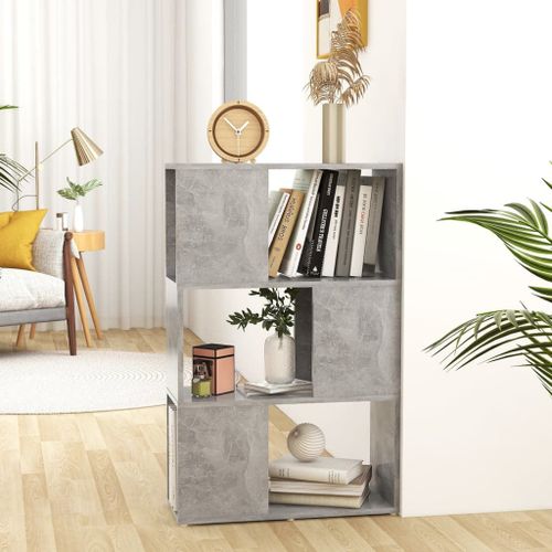 Vidaxl Bibliothèque/Séparateur De Pièce Gris 60x24x94 Cm Aggloméré